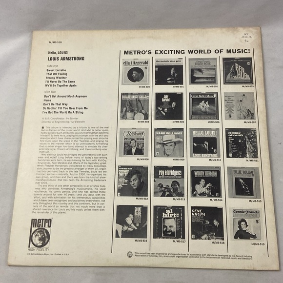 Hello Louis! Louis Armstrong Vinyl Record LP - Picture 2 of 14